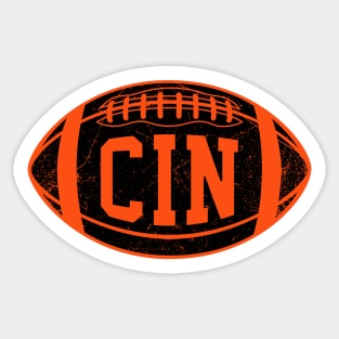 CIN Retro Football - White Sticker